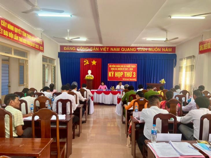 Hội đồng nhân dân xã Phước Trạch (huyện Gò Dầu) khóa XII, nhiệm kỳ 2021-2026 tổ chức kỳ họp thứ 3